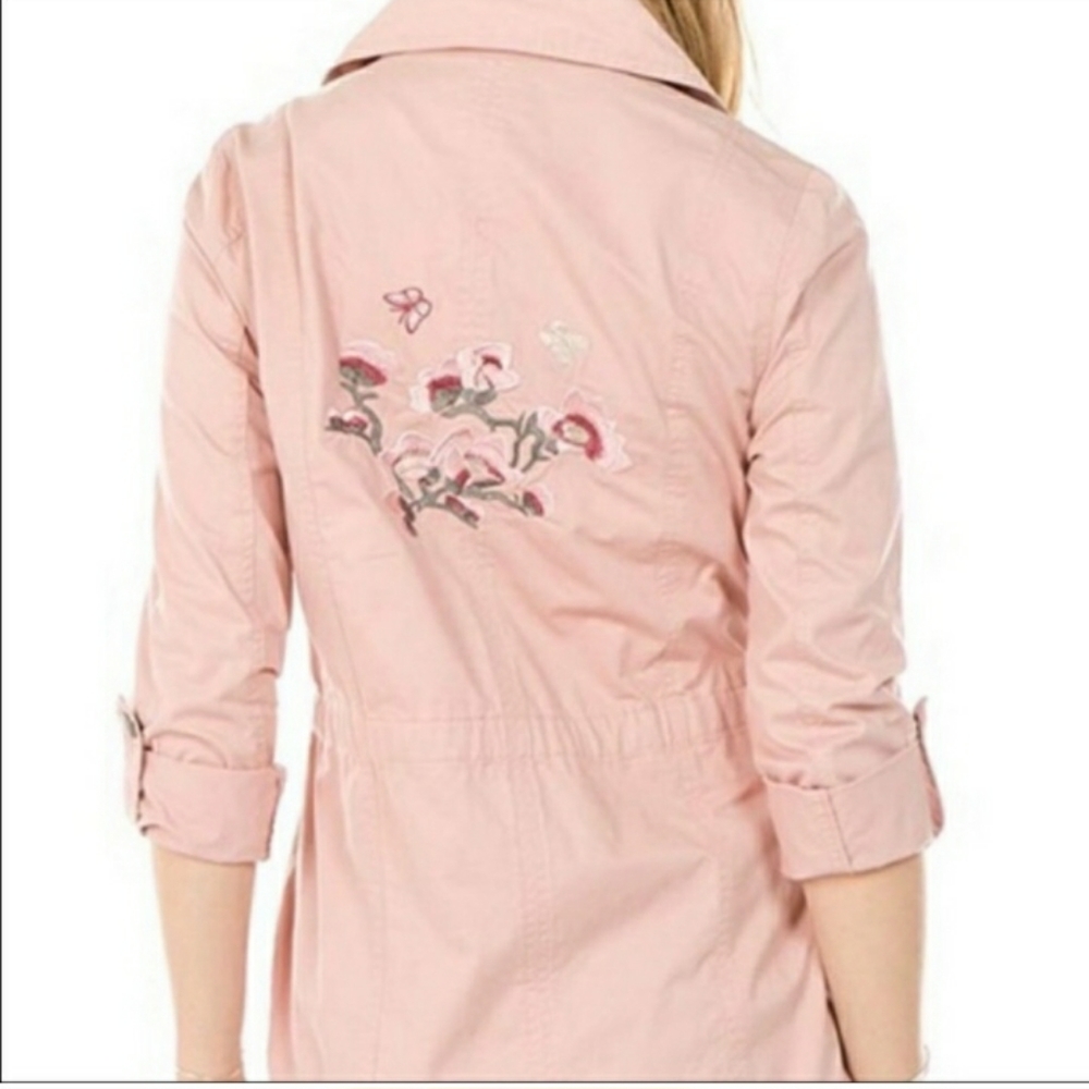 Ashley Pastel Pink Embroidered Utility Jacket - Picture 3 of 10